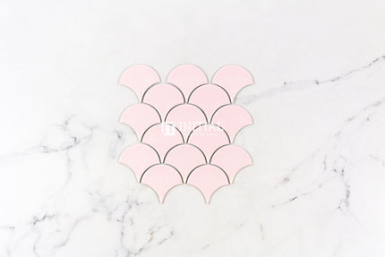 Feature Mosaic Shell Fish Scale Mosaic Gloss Pastel Pink 259X273 ,
