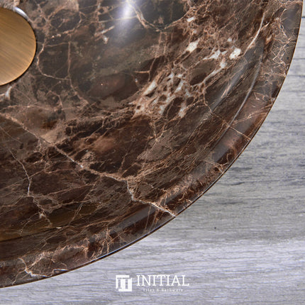 Above Counter Basin Round Brown Marble Surface Stone Basin 420x420x140 ,