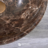 Above Counter Basin Round Brown Marble Surface Stone Basin 420x420x140 ,