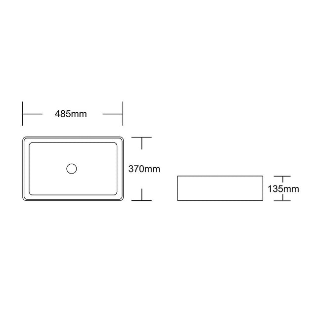 Above Counter Gloss Marble Oak Surface Ceramic Basin 485x370x135 ,