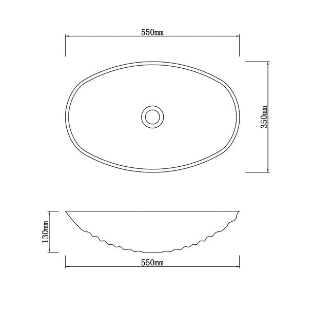 Above Counter Stone Basin Oval Marble Surface Basin 550x350x130 ,