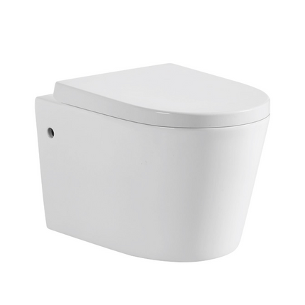 Alice Rimless Wall Hung Pan Toilet Ceramic White 520X360X325 ,