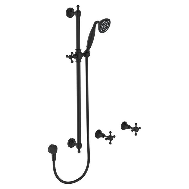 Fienza Lillian Matte Black Rail Shower Set ,