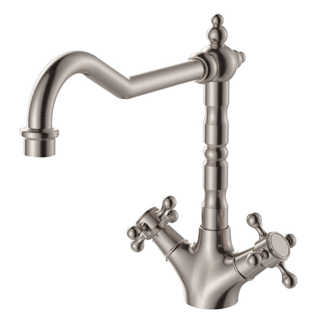 Lillian Shepherds Crook Kitchen Sink Mixer Brushed Nickel ,