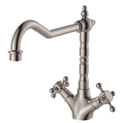 Lillian Shepherds Crook Kitchen Sink Mixer Brushed Nickel ,