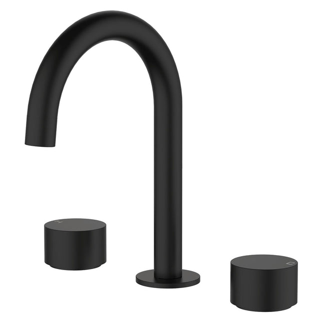 Fienza Kaya Matte Black Basin Tap Set, 3 Piece Tapware ,