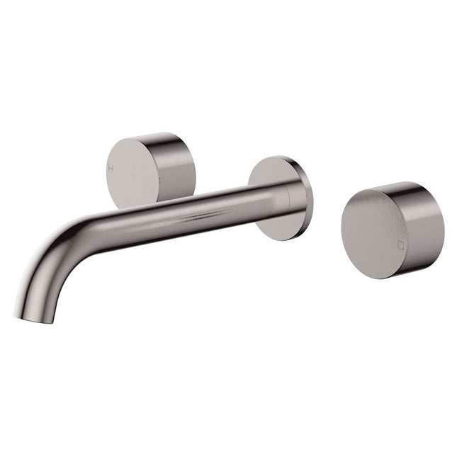 Fienza Kaya Brushed Nickel Wall Mounted Basin/Bath Tap Set, 3 Pieces ,