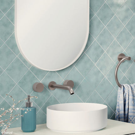 Fienza Kaya Brushed Nickel Wall Mounted Basin/Bath Tap Set, 3 Pieces ,