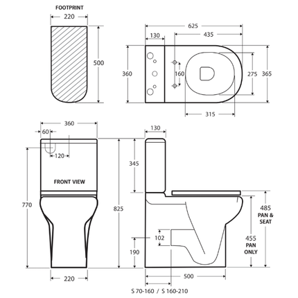 Fienza Rak Compact Back to Wall Toilet Suite, Grey Seat ,
