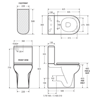 Fienza Rak Compact Back to Wall Toilet Suite, Blue Seat ,