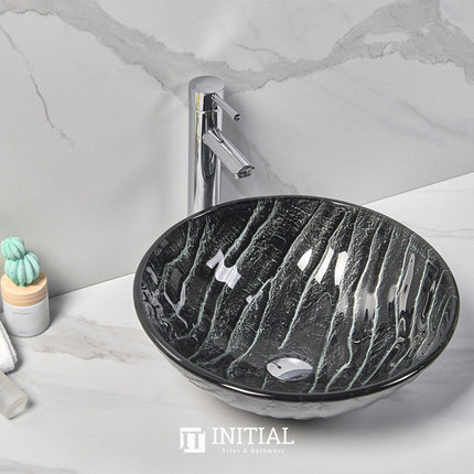 Above Counter Tempered Glass Unique Round Basin 420x420x145 ,