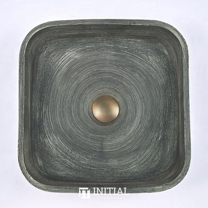 Above Counter Square Basin Antique Grey Porcelain Basin 390x390x140 ,