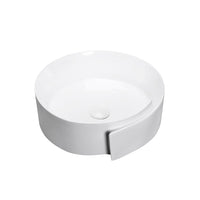 Gloss White Above Counter Basin Spiral Shape , 370 X 390 X 145 mm