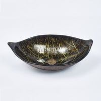 Above Counter Tempered Glass Basin Special Leaf Shape Basin 590x380x145 ,