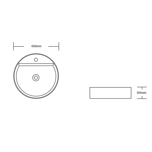 Gloss White Above Counter Basin 450x450x110 ,