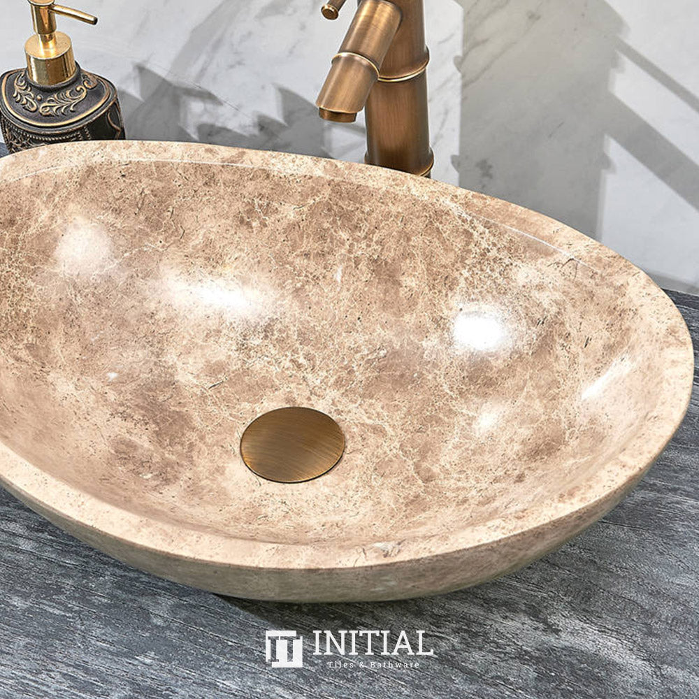 Above Counter Basin Oval Marble Surface Stone Basin 500x350x150 ,