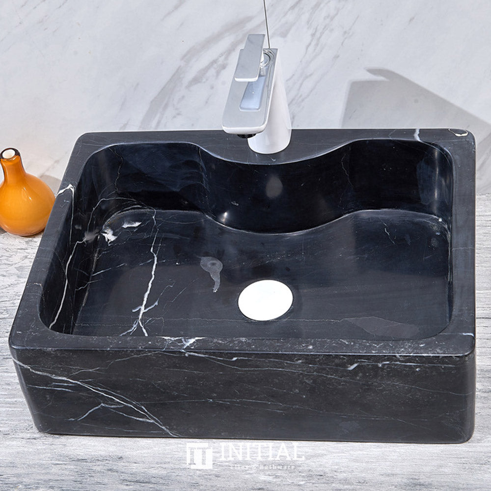 Above Counter Stone Basin Rectangle Marble Surface Basin with Tap Hole 500x380x150 ,