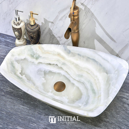 Above Counter Basin Special Shape White Onyx Surface Stone Basin 700x390x110 ,