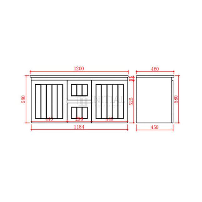 Modern Shaker Matt White Wall Hung Vanity Cabinet & Ceramic Top Double Bowl 1190W X 450H X 560D ,