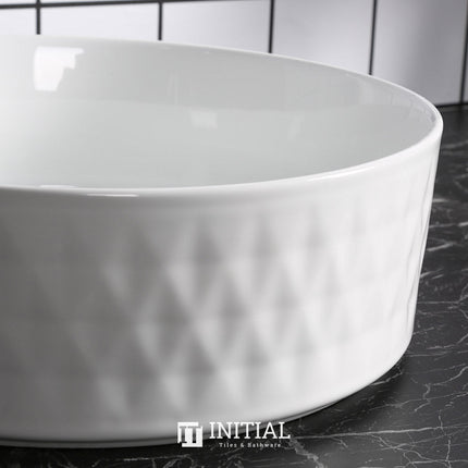 Above Counter Basin Rhombus Shape, Gloss White, 360X360X120 ,