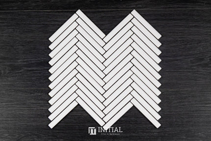 Feature Mosaic Kitkat Avoca Herringbone Matt White 266X238 ,