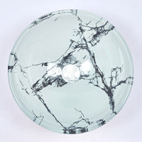 Above Counter Tempered Glass Basin Round Art Basin 420x420x145 ,