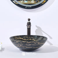 Above Counter Basin Antique Marble Surface Round Stone Basin 420x420x140 ,