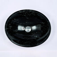 Above Counter Tempered Glass Basin Gloss Black Double Layer Oval Basin 480x390x140 ,