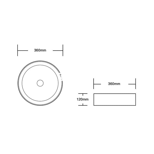 Gloss White Above counter Basin 360x360x120 ,