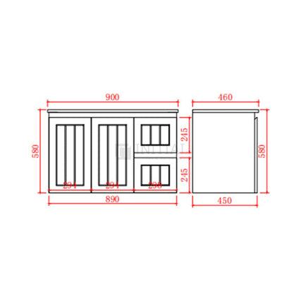 890W X 450H X 560D Modern Shaker Matt White Wall Hung Vanity Right Drawer Cabinet Only & Ceramic Top Available ,