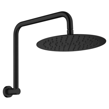 Fienza Kaya Matte Black Gooseneck Shower Arm Set ,