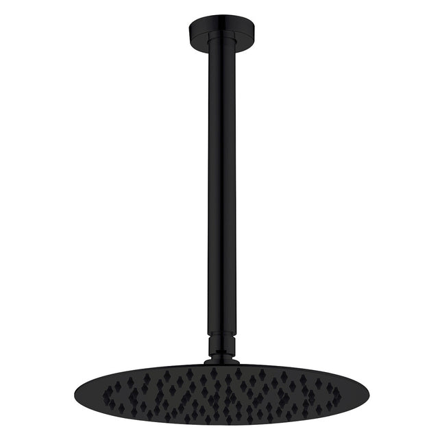 Fienza Kaya Matte Black Ceiling Shower Head Set ,