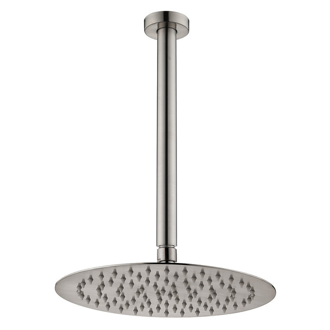 Fienza Kaya Brushed Nickel Ceiling Shower Head Set ,