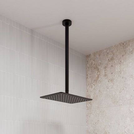 Fienza Koko 300x200mm Rectangular Matte Black Shower Head ,
