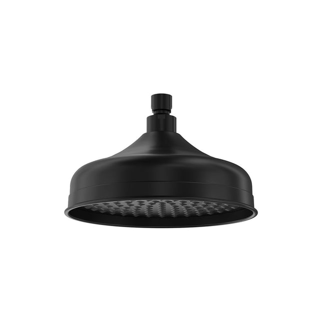 Fienza Lillian 208mm Round Rain Matte Black Shower Head ,