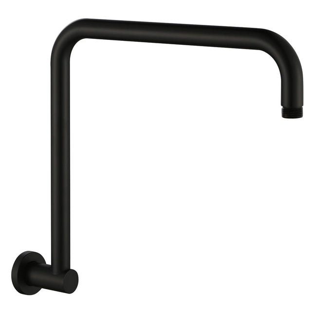 Fienza Round Fixed Matte Black Gooseneck Shower Arm ,