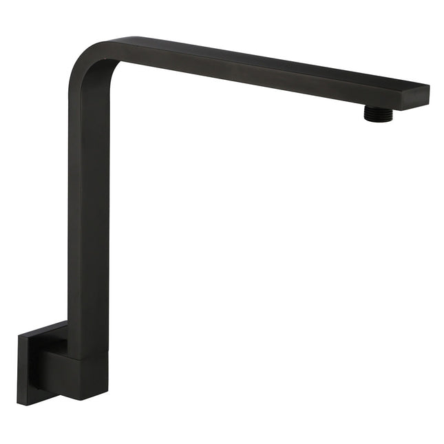 Fienza Square Matte Black 350mm Fixed Gooseneck Shower Arm ,