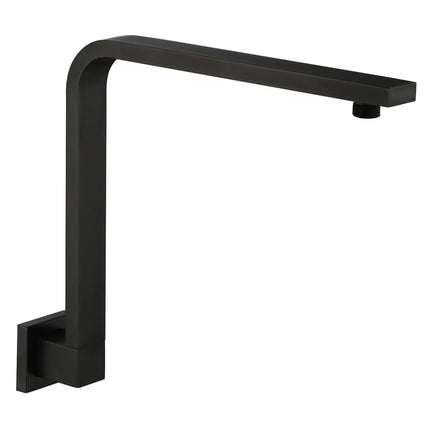Fienza Square Matte Black 350mm Fixed Gooseneck Shower Arm ,