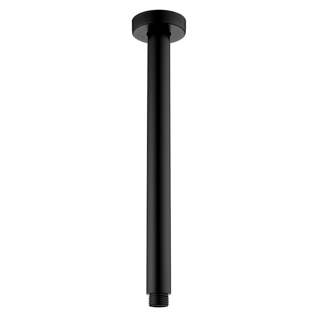Fienza Round Matte Black Ceiling Dropper, 2 Lengths ,