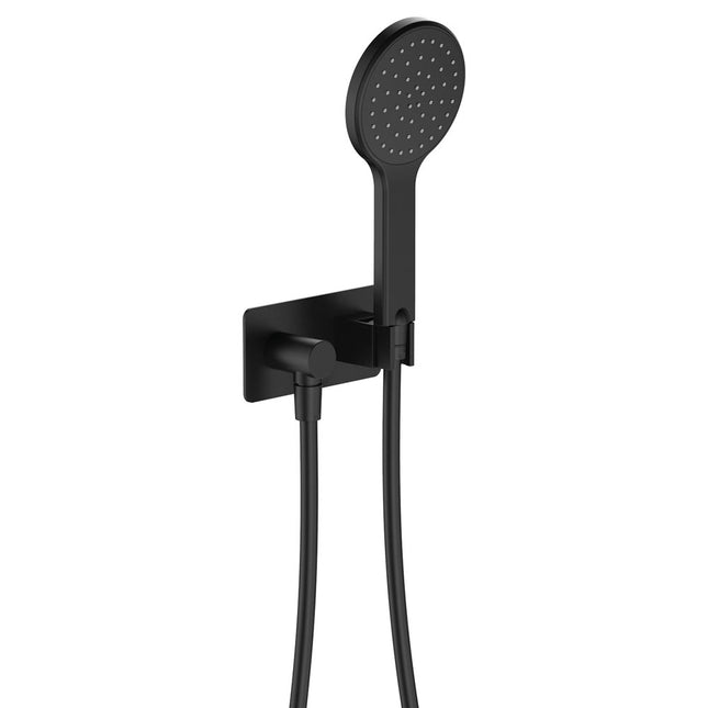 Fienza Kaya Matte Black Hand Shower, Soft Square Plate ,