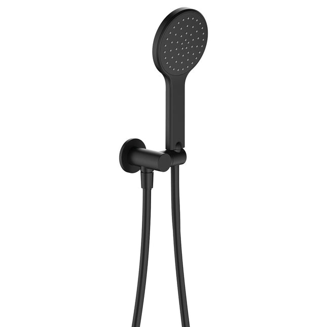 Fienza Kaya Matte Black Hand Shower, Round Plate ,