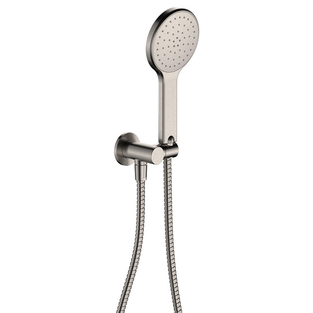 Fienza Kaya Brushed Nickel Hand Shower, Round Plate ,