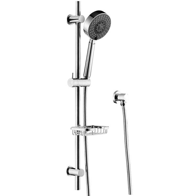 Fienza Michelle Chrome Multifunction Rail Shower With Soap Basket ,