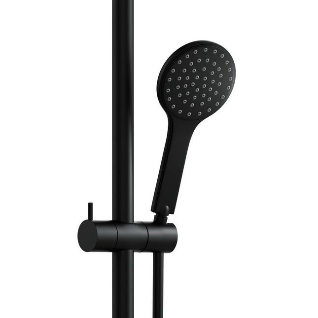 Fienza Hustle Care Left Hand Inverted T Rail Shower, Matte Black ,