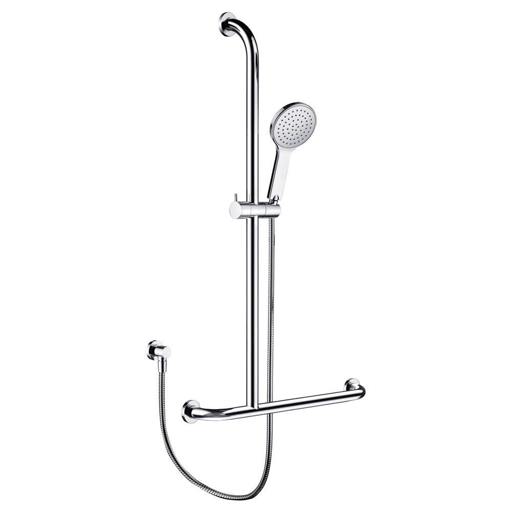 Fienza Luciana Care Chrome Left Hand Inverted T Rail Shower ,