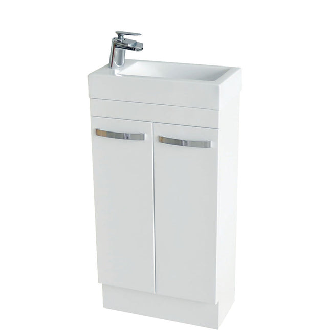 Fienza Ralph 450 Ensuite Gloss White Vanity On Kick, Solid Doors ,