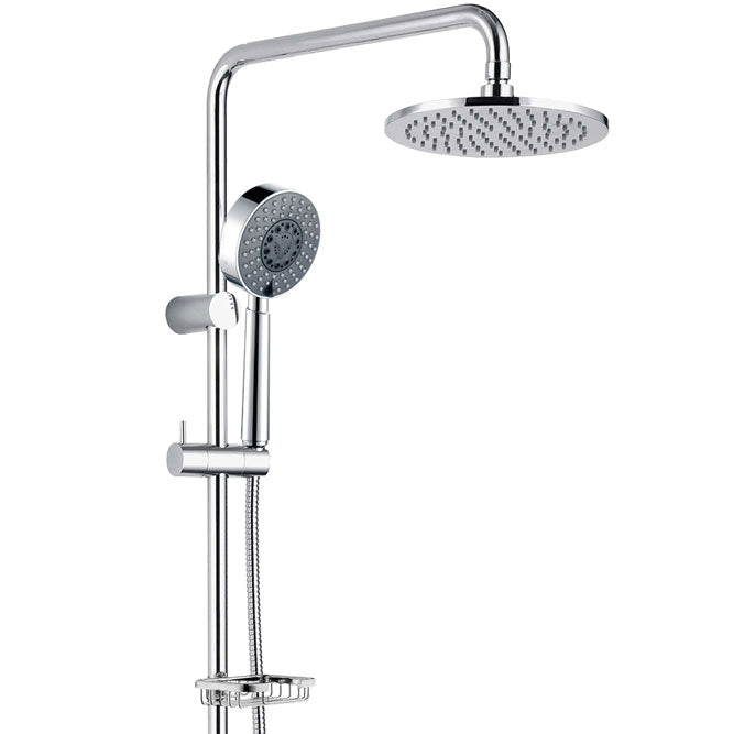 Fienza Michelle Chrome Multifunction Twin Rail Shower With Soap Basket ,