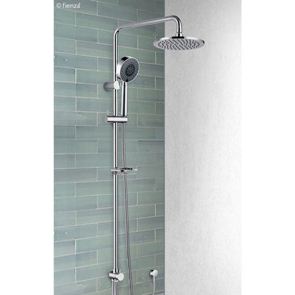 Fienza Michelle Chrome Multifunction Twin Rail Shower With Soap Basket ,