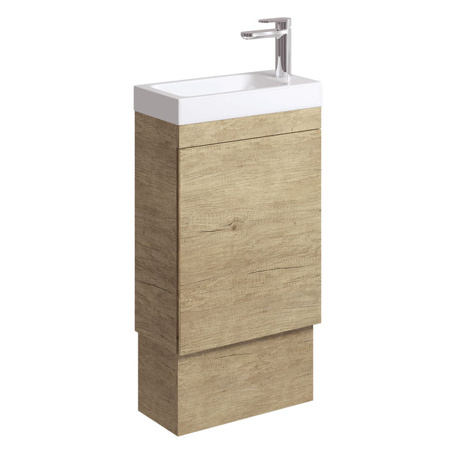 Fienza Denzel Edge 450 Ensuite Vanity On Kick, Scandi Oak, 1 Tap Hole ,