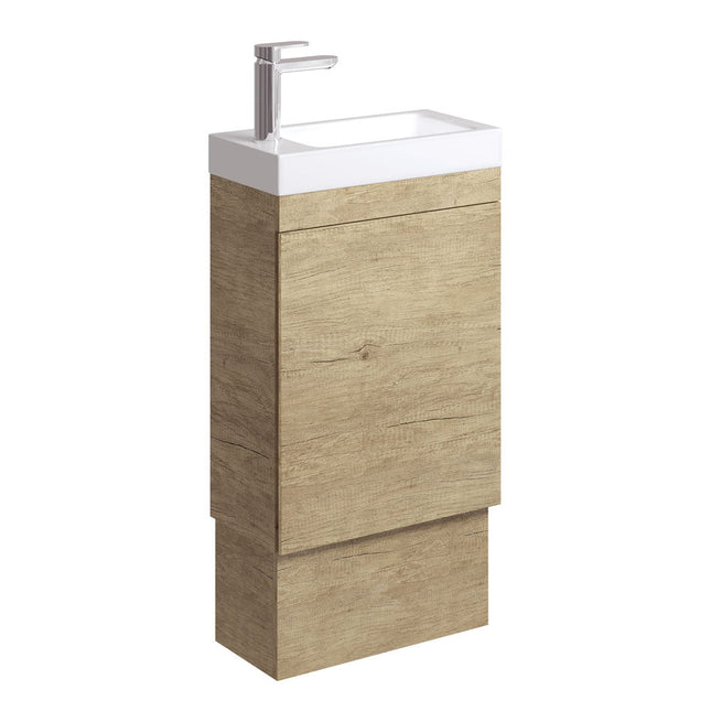 Fienza Denzel Edge 450 Ensuite Vanity On Kick, Scandi Oak, 1 Tap Hole ,